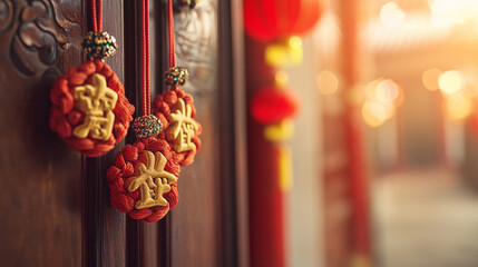 Chinese knots and red decorations for Lunar New Year