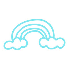 Illustration of an Kids Drawing Rainbow