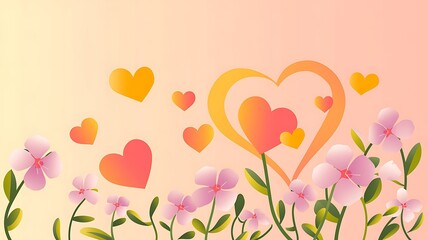 Hearts and Flowers Springtime Pastel Design