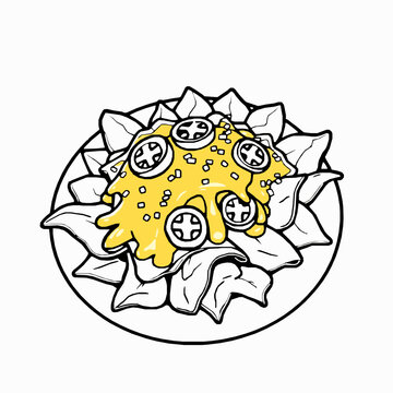 nachos with cheese and jalapenos clip art preview