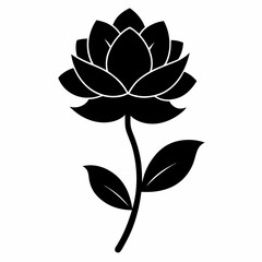 Flower Reverie black silhouette vector