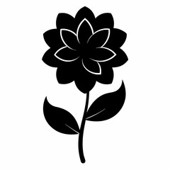 Flower Reverie black silhouette vector