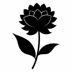 Flower Reverie black silhouette vector