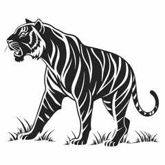Tiger vector silhouette black design white background