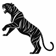 Tiger vector silhouette black design white background