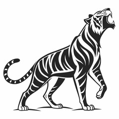 Tiger vector silhouette black design white background