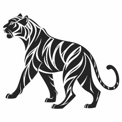 Tiger vector silhouette black design white background