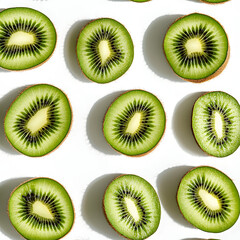 Fototapeta premium close up kiwi slice on white background