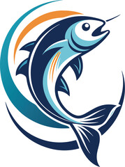 Fototapeta premium illustration of a fishing fish