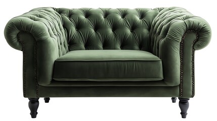 Obraz premium Elegant velvet armchair modern interior furniture studio close-up