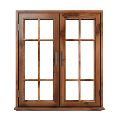 Obraz premium wooden window isolated on transparent background, Clipping Path