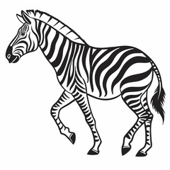 Zebra vector silhouette black design white background