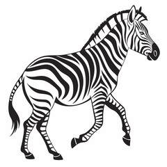 Zebra vector silhouette black design white background
