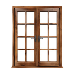 Obraz premium wooden window isolated on transparent background, Clipping Path