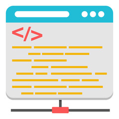 Unique design icon of web coding