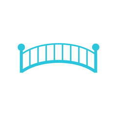 Path Through the Bridge Icon. Isolated on white background. Blue icon set.