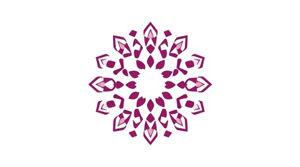 Elegant mandala design in deep pink color on a clean white background