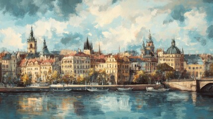Obraz premium Cityscapes blend modernity and history.