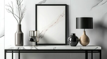 Modern home design featuring white-framed accents