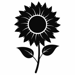Sunflower Shine black silhouette vector