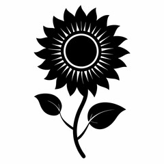 Sunflower Shine black silhouette vector