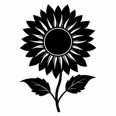 Sunflower Shine black silhouette vector