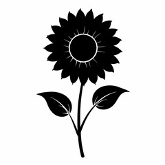 Sunflower Shine black silhouette vector