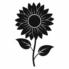 Sunflower Shine black silhouette vector