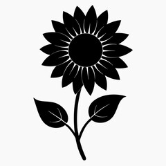 Sunflower Shine black silhouette vector