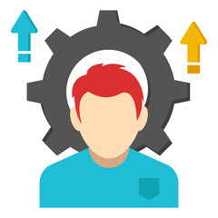 A colored design icon of user setting