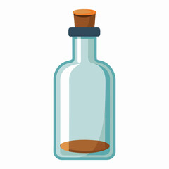 empty glass bottle on white background