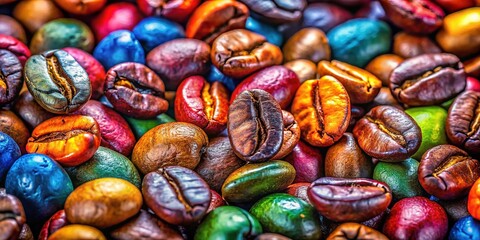 Documentary-style watercolor coffee bean graphics for design projects.