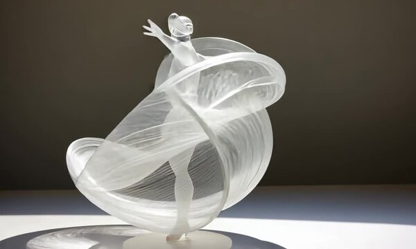 Crystal Whirling Dervish: A Glass Sculpture of Grace and Motion