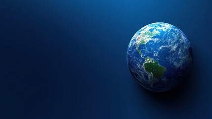 Fototapeta premium Earth floats in the vastness of space, showcasing vibrant land and ocean features