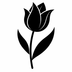 Tulip Touch black silhouette vector