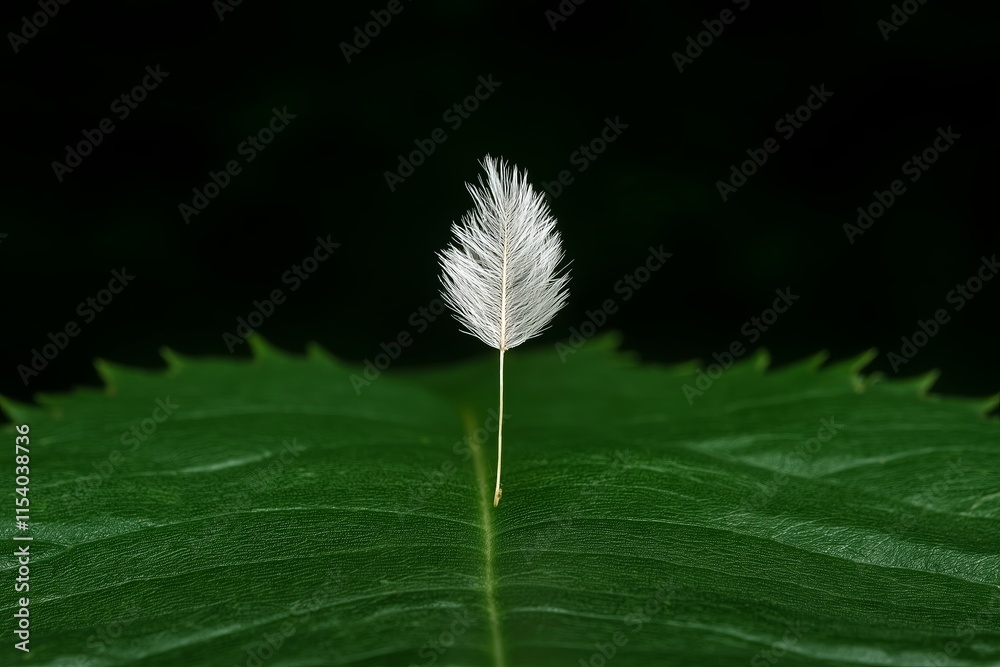 Poster a close-up of a dandelion seed ready to blow in a light breeze