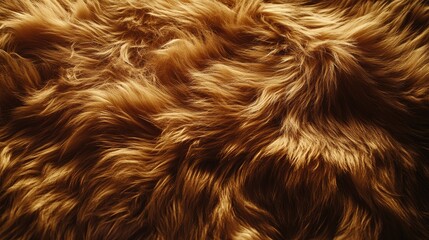 Naklejka premium A close-up of soft, wavy golden fur, showcasing texture and warmth.