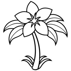 Orchid Oasis line art art vector