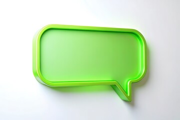 Fototapeta premium White background, green speech bubble with text area, positioned left.