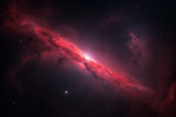 Naklejka premium A colorful depiction of a faraway galaxy swirling with bright stars