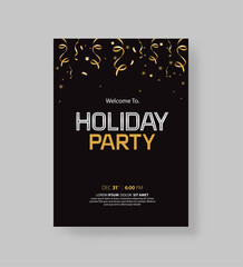 Vector illustration design for holiday party and happy new year party invitation flyer and greeting card template	