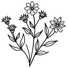 Wildflower Vines line art art vector