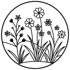 Wildflower Vines line art art vector