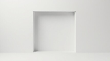 Fototapeta premium Minimalist Recessed Doorway in a White Room, Perfect for Modern Design Inspiration and Clean Architectural Backdrop