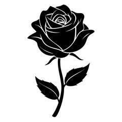 Rose Whisper art vector black