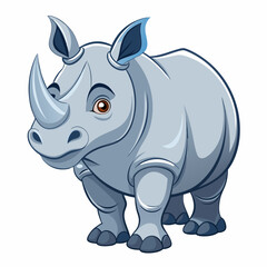 rhino cartoon isolated on white