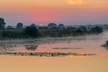 sunset over the river