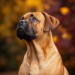 Obraz premium Majestic Boxer Dog Gazing at Autumn Sunset in Nature Background