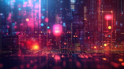 Exploring digital learning ecosystems futuristic urban environments abstract background