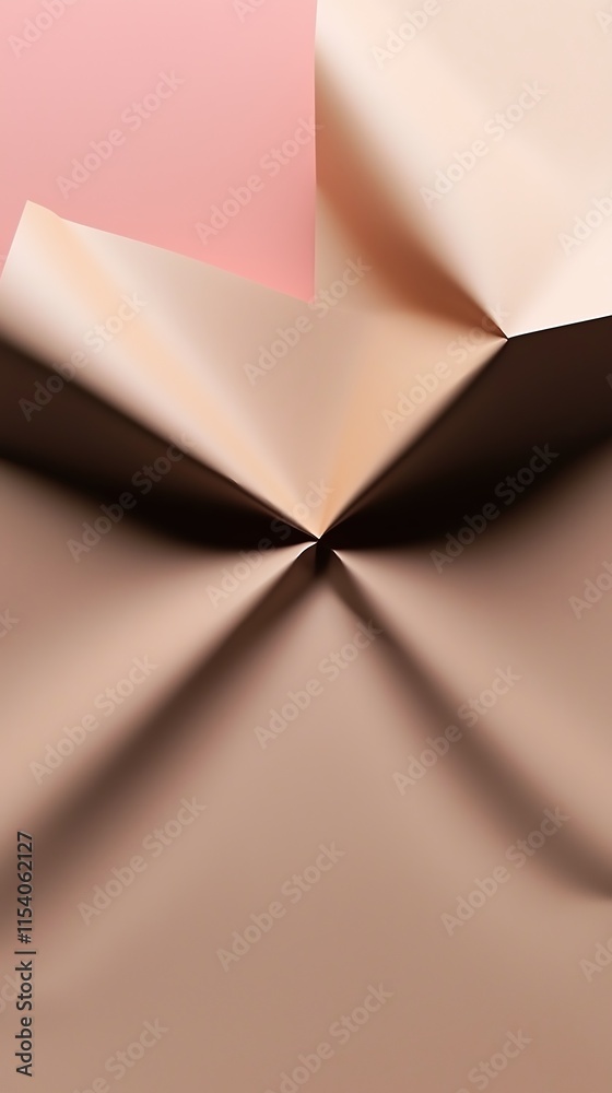Poster Abstract art folded paper earthy tones visually striking pattern of light and shadow